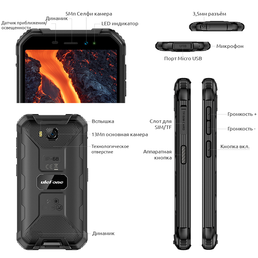 Ulefone Armor X6 Pro купить в Санкт-Петербурге, смартфон Ulefone Armor X6  Pro на официальном сайте, обзор, цена, характеристики